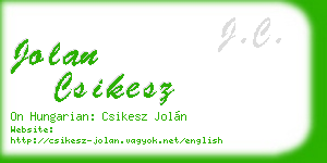 jolan csikesz business card
